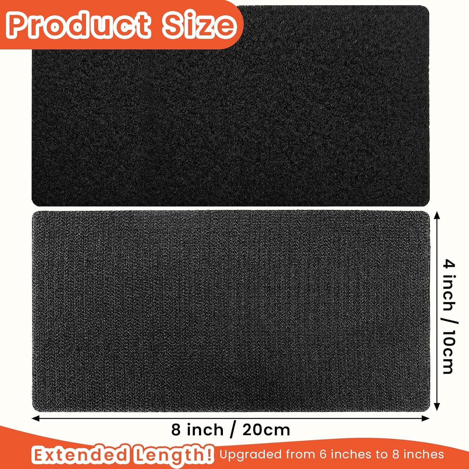 4x8 inch Hook and Loop Tape, 6 Sets Strong Back Adhesive Fastener, Nylon Heavy Duty Interlocking Tape for Sewing Wall Decorations, Instead of Holes and Screws - Image 2