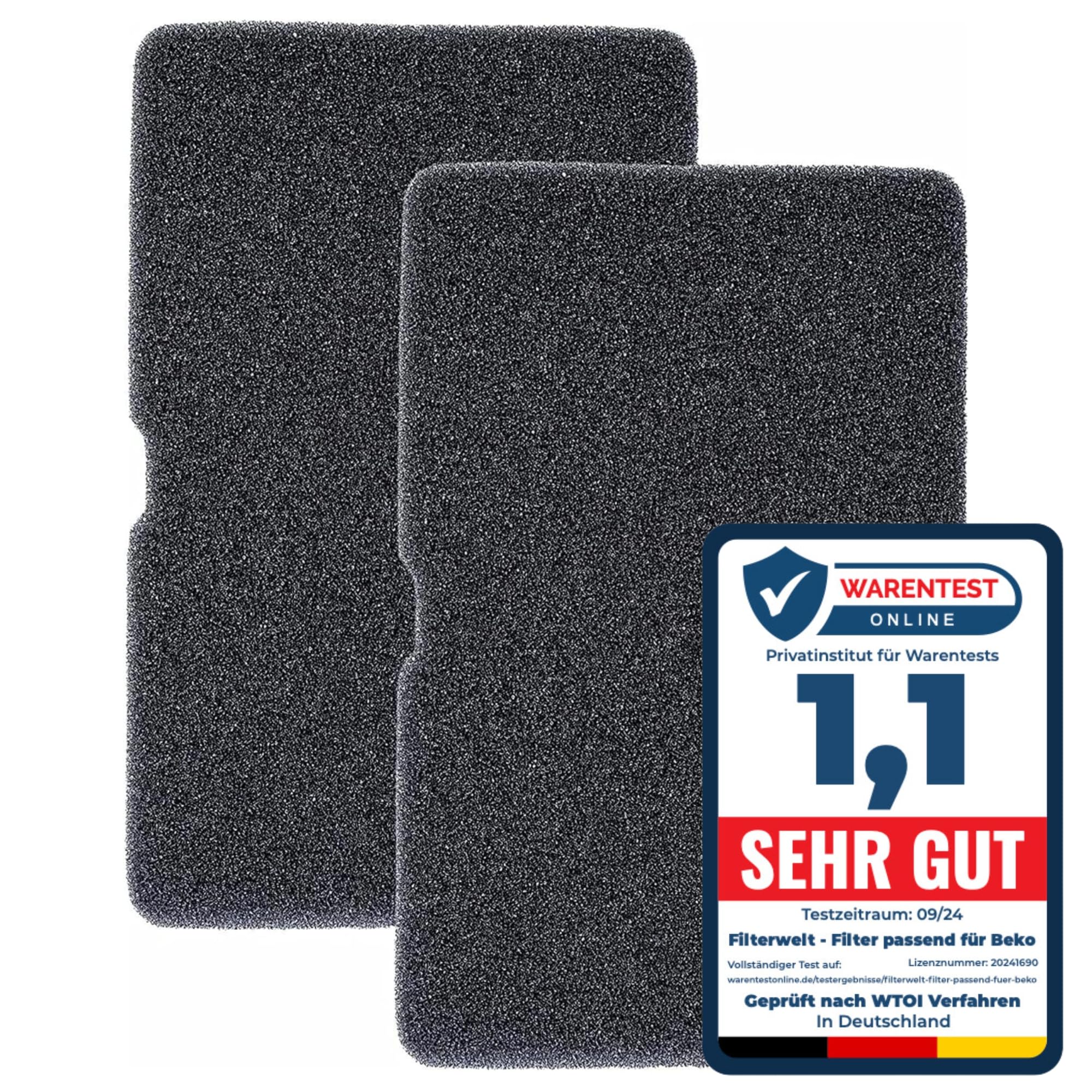 Filterwelt® Sockelfilter Trockner 240x150x10mm – passend für Beko, Grundig, Blomberg, ElektraBregenz – Ersatz Flusensieb/Schwammfilter – Ersatzteil 2964840100 für Wärmepumpen- & Kondenstrockner