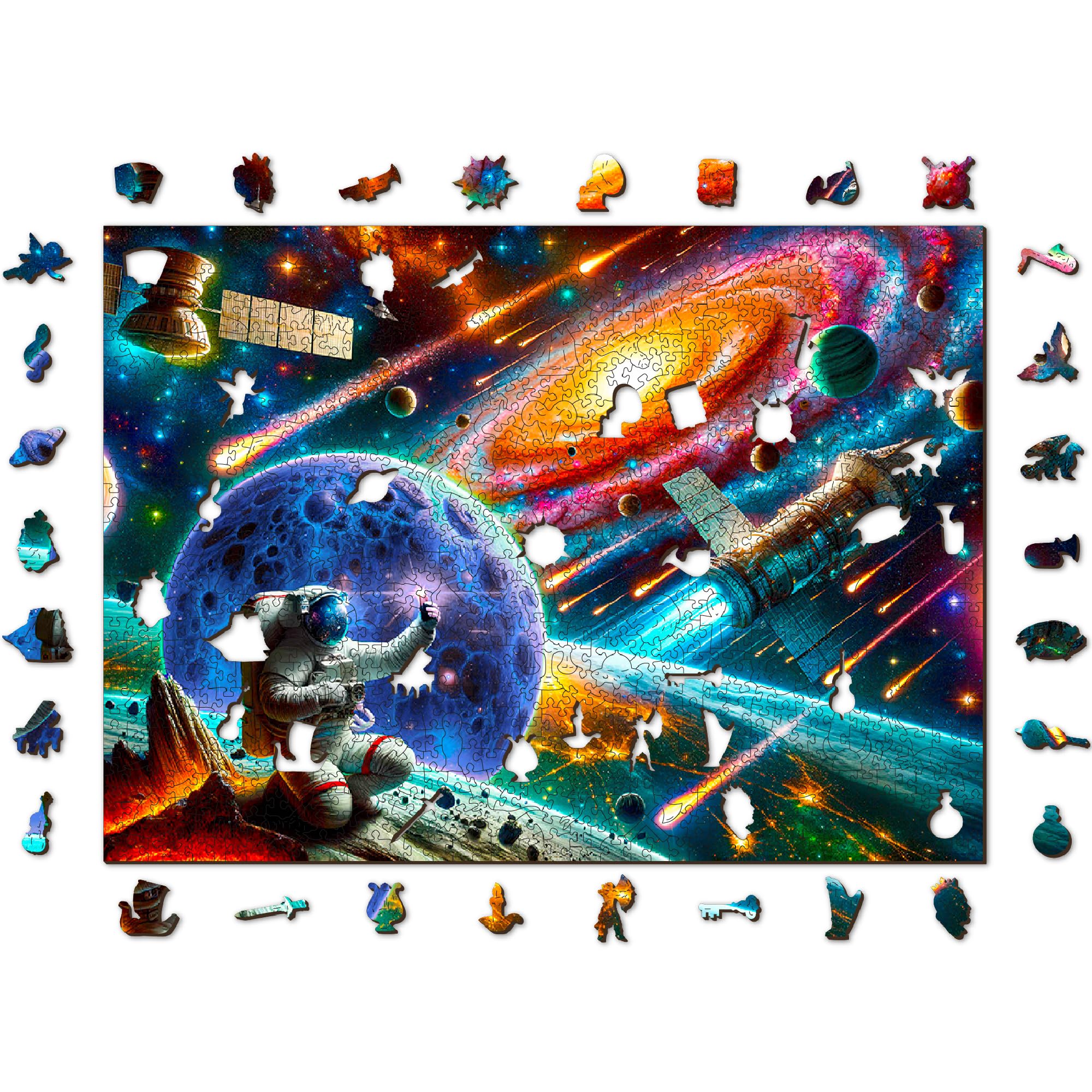 WOODEN.CITY Cosmic Exploration Space Puzzle in legno 1000 pezzi 54,0 x 39,4 cm Made in EU