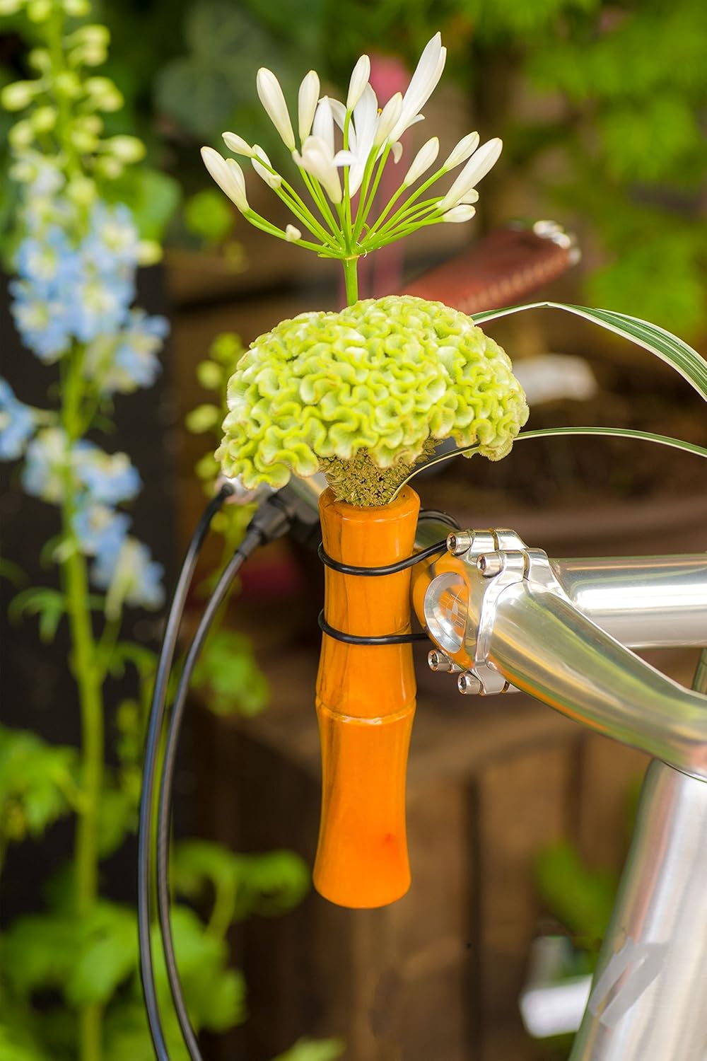 Handlebar Flower Vase Bamboo Yellow