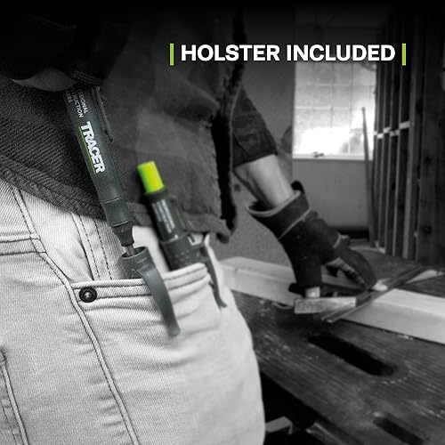 Miniatura 7 de Juego de lápices mecánicos de carpintero Tracer con plomo de repuesto (paquete de 6) - Lápiz de construcción con funda para el lugar de trabajo -