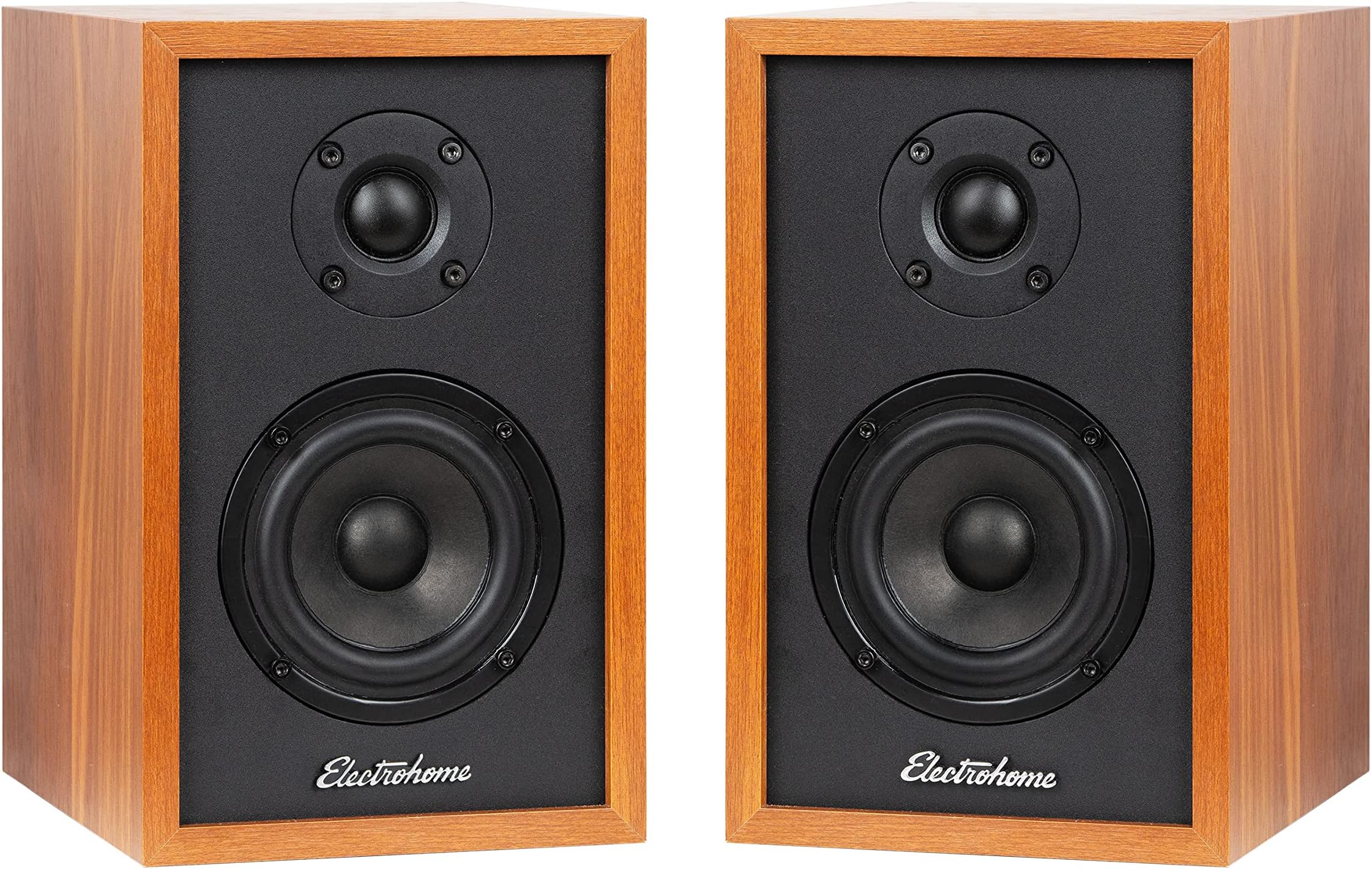 - Electrohome Berkeley 2.0 Stereo Powered Bookshelf Speakers with Built-in Amplifier and 3" Drivers for Turntable, TV, PC and Wireless Music Streaming Featuring Bluetooth 5, RCA and Aux (EB20)