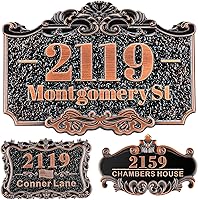 Vista 41 de Letrero de dirección personalizado, placa de dirección de número de casa, placa de dirección personalizada, metal o latón antiguo acrílico