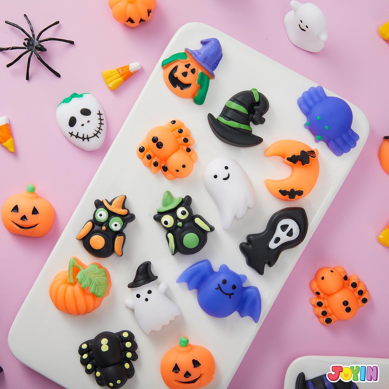 JOYIN 48 PCS Halloween Mochi Squishy Toys, Mini Squishy Toy Cute Squeeze Toy Stress Reliever Anxiety for Kids Gift, Halloween Party Favors Goodie Bags Stuffers, Classroom Game Prizes - Image 7