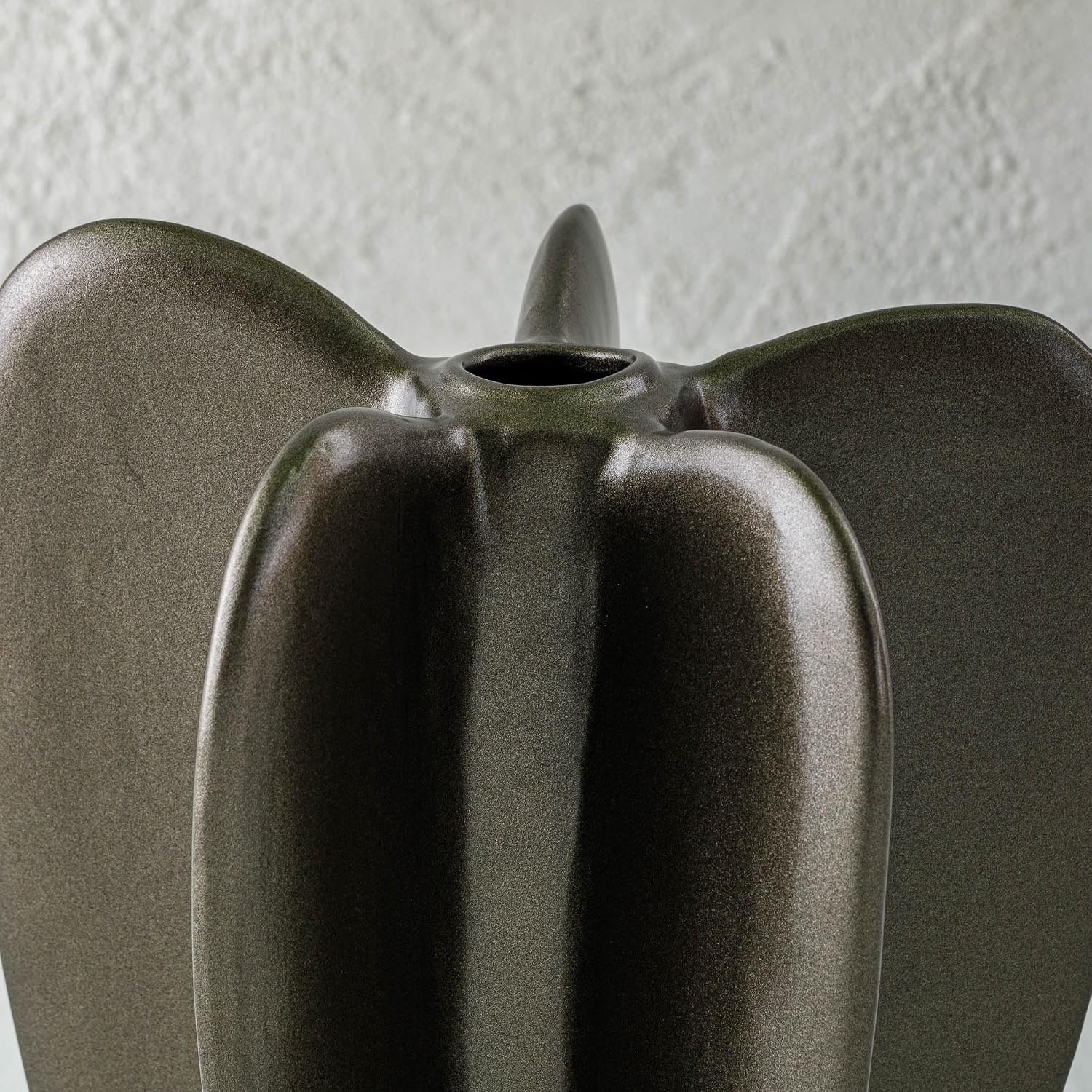 Patina Vase TACP890S Ceramic Flower Base Object, Height 13.4 inches (34 cm), Fashionable Vase