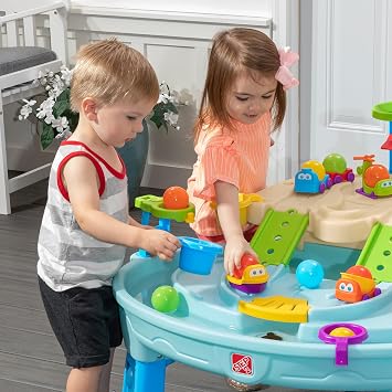 Step2 Ball Buddies Adventure Center Water Table for Kids, Indoor and Outdoor Kids Water Sensory Table Pool, Ages 1.5+ Years Old, 23 Piece Water Toy Accessories, Blue
