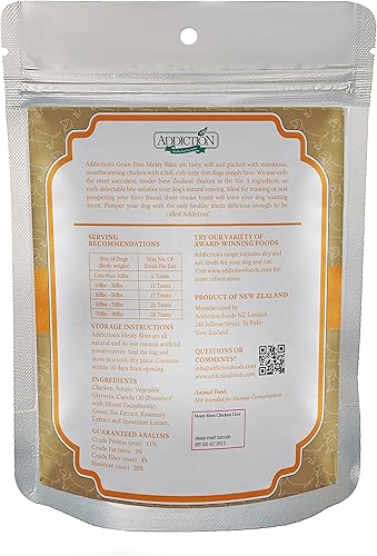 Vista 62 de Addiction Meaty Bites - Golosinas hipoalergénicas para perros - Hecho en Nueva Zelanda - Alto contenido de carne - Sin gluten y granos - Golosinas