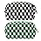 PAZIMIIK Checkered Makeup Bag for Purse Portable Zipper Make Up Pouch Small Cosmetic Case for Travel Accessories (2PCS Black Green)