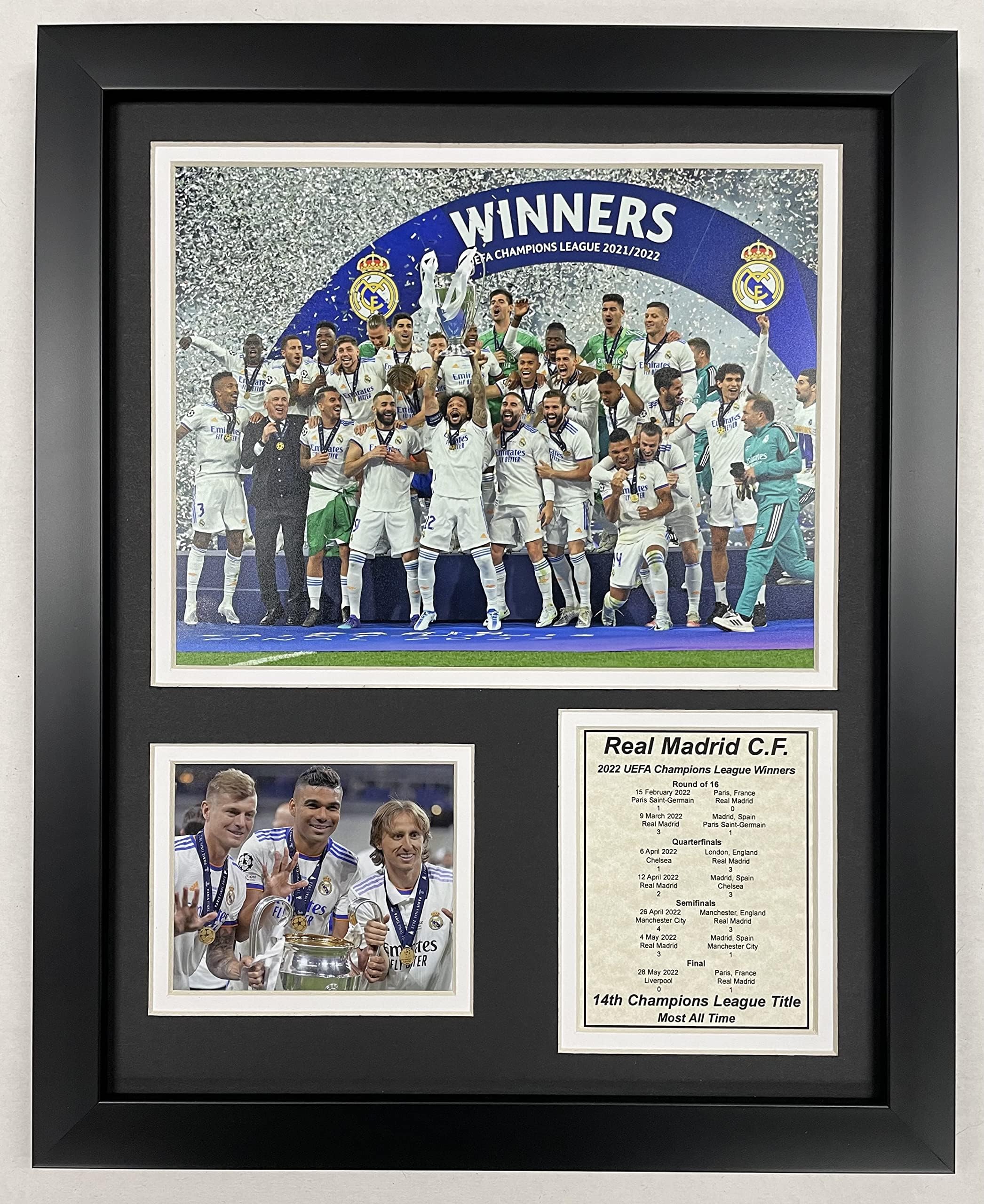 Inc. Real Madrid CF | UEFA Champions League Collection | 12"x15" Framed Photo Collage