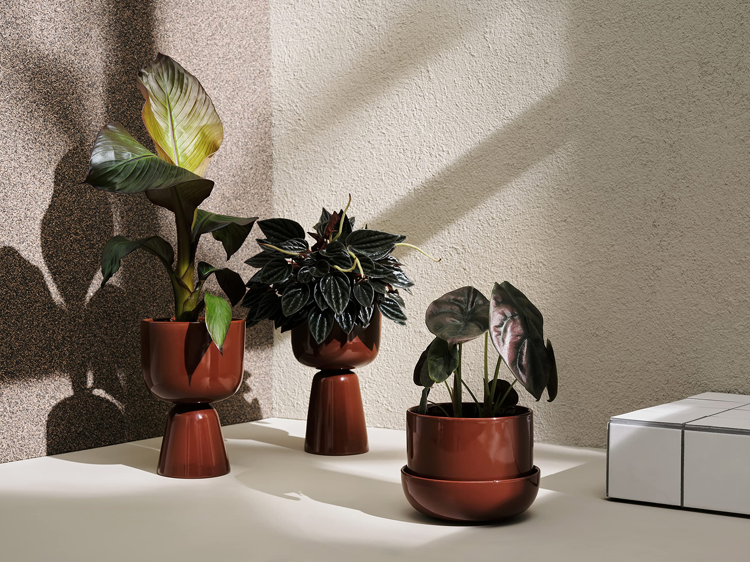Iittala Nappula 1059793 Ceramic Flower Pot Brown Dimensions: 15.5 cm x 15.5 cm x 23 cm Garden