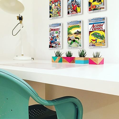 Miniatura 8 de Juego de 5 piezas para exhibición de cómics para pared, diseño de cómics, soporte para marco de cómics, color transparente (10 piezas con capacidad