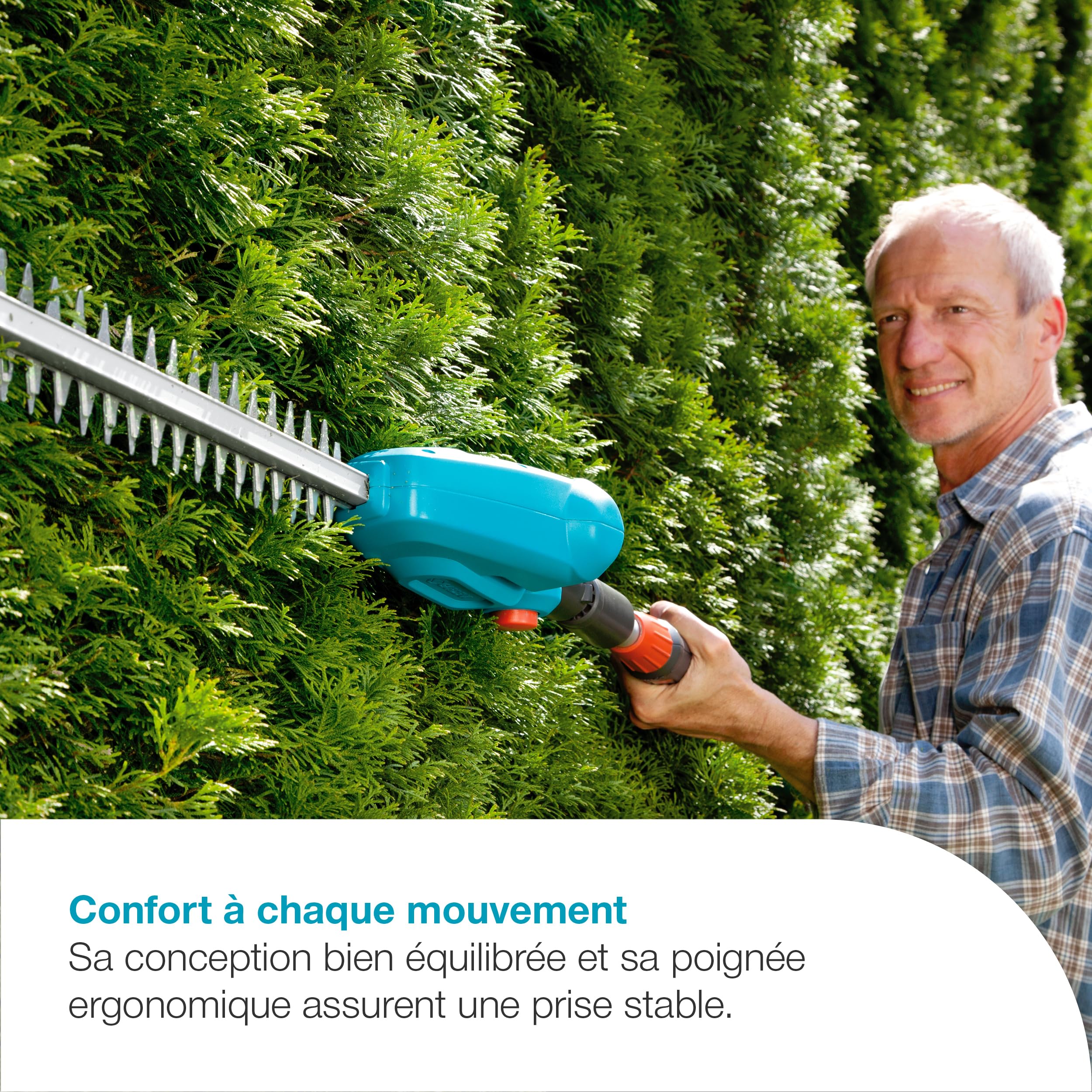 Gardena Taille-haies sur perche sur batterie THS 42/18V P4A - sans chargeur ni batterie: Télescopique, Portée jusqu’à 3 m, Lame de coupe 42 cm, Tête de coupe inclinable, Sans fil (14732-55)