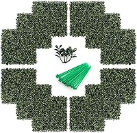 Vista 1 de Giantex 12 paneles artificiales de boj de 20 x 20 pulgadas, pantalla de valla de privacidad para jardín, 33.3 pies cuadrados de vegetación