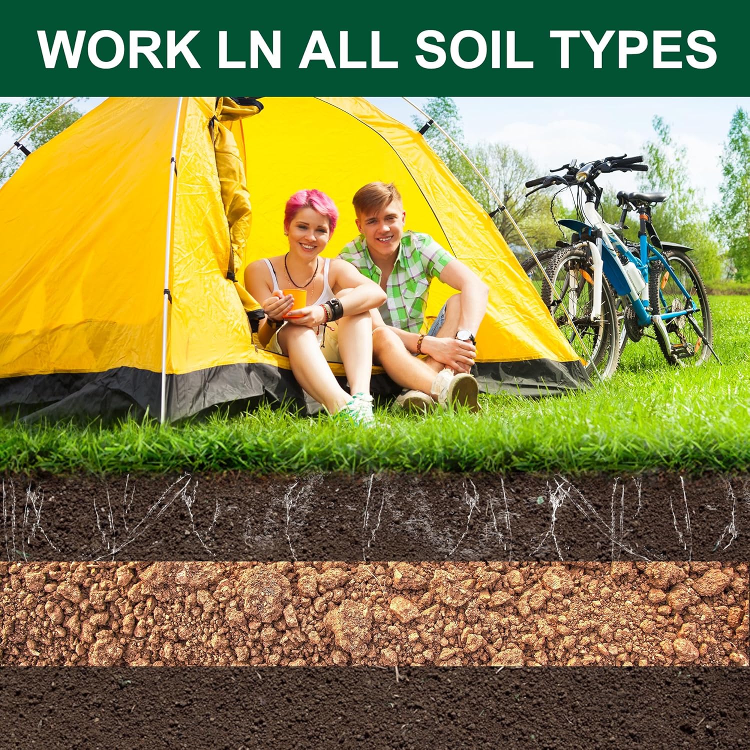 18" Ground Anchor Kit 6pcs, 3" Extended Helix Diameter Earth Anchor, Heavy Duty Spiral Earth Anchors Shed Anchor Hook for Camping Tent, Car Ports, Sheds, Swing Sets, Canopies, Securing Animals