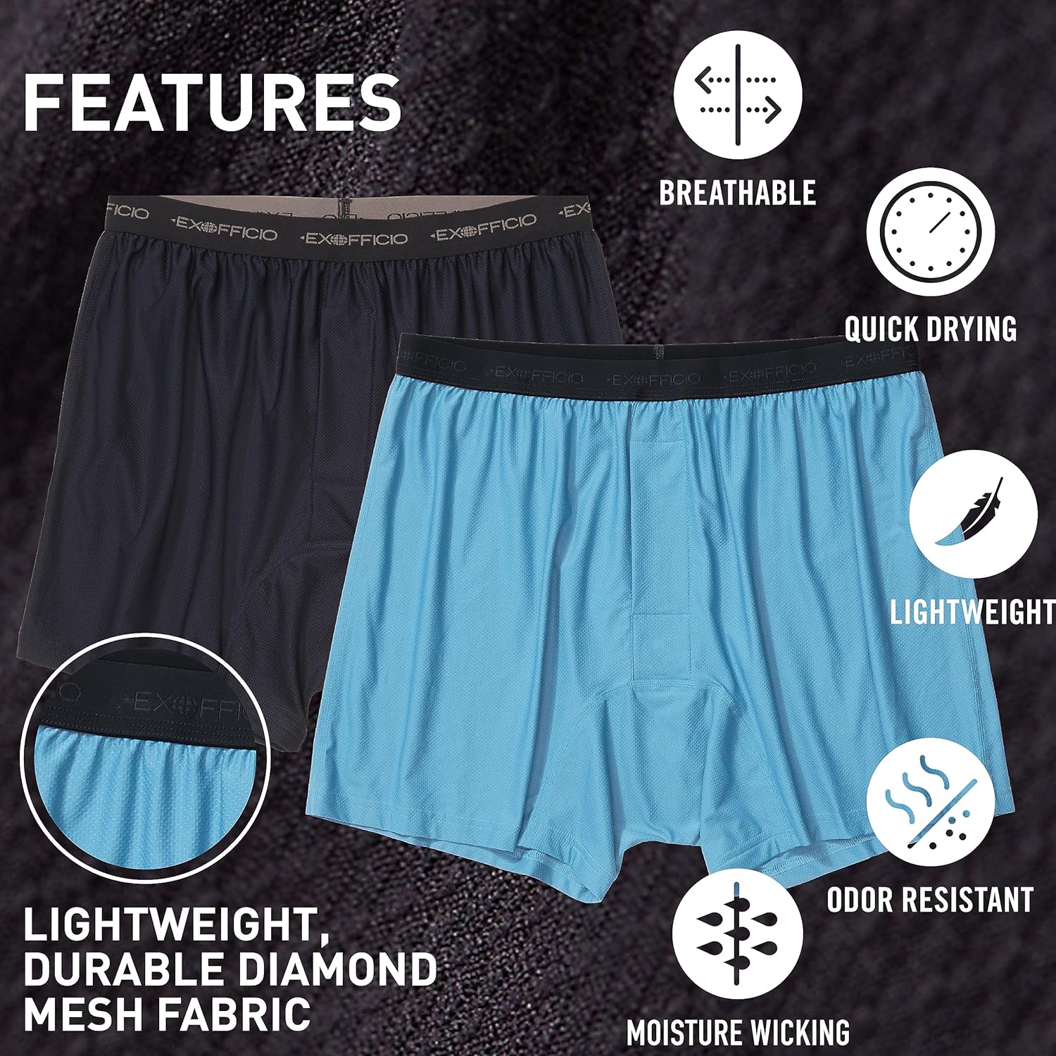 ExOfficio mens Give-n-go Boxer Shorts 2 Pack - Image 3
