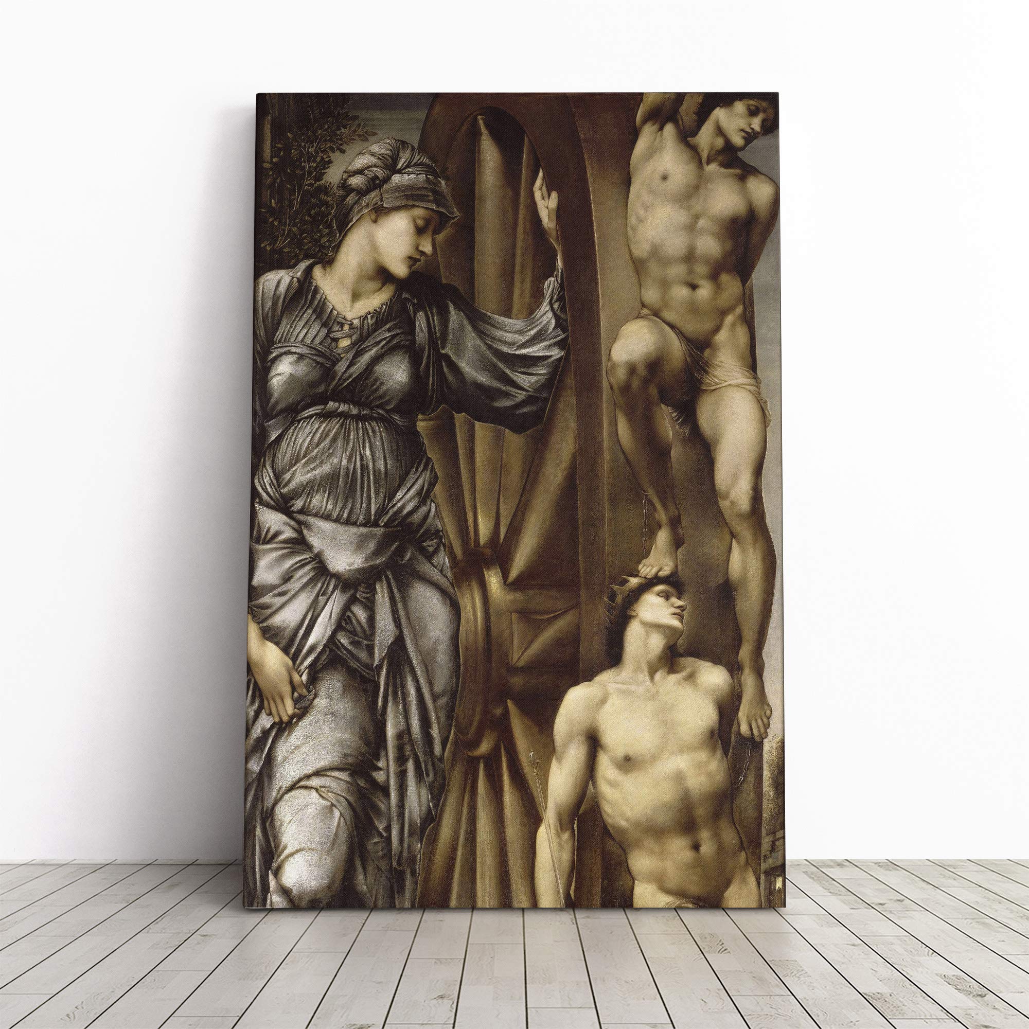 Edward Burne-Jones The Wheel of Fortune Canvas Print | Gallery Wrapped 30mm Frame Wall Art | 20x14 inches | Ready to Hang | Modern Picture | Living Room Bedroom Lounge Office