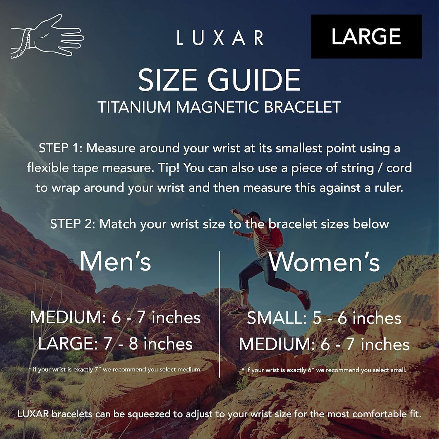 LUXAR Men's/Women's Magnetic Therapy Bracelet | Solid Titanium or Solid Copper | Sophisticated Solid Titanium Bangle with Rare-Earth Neodymium Magnets