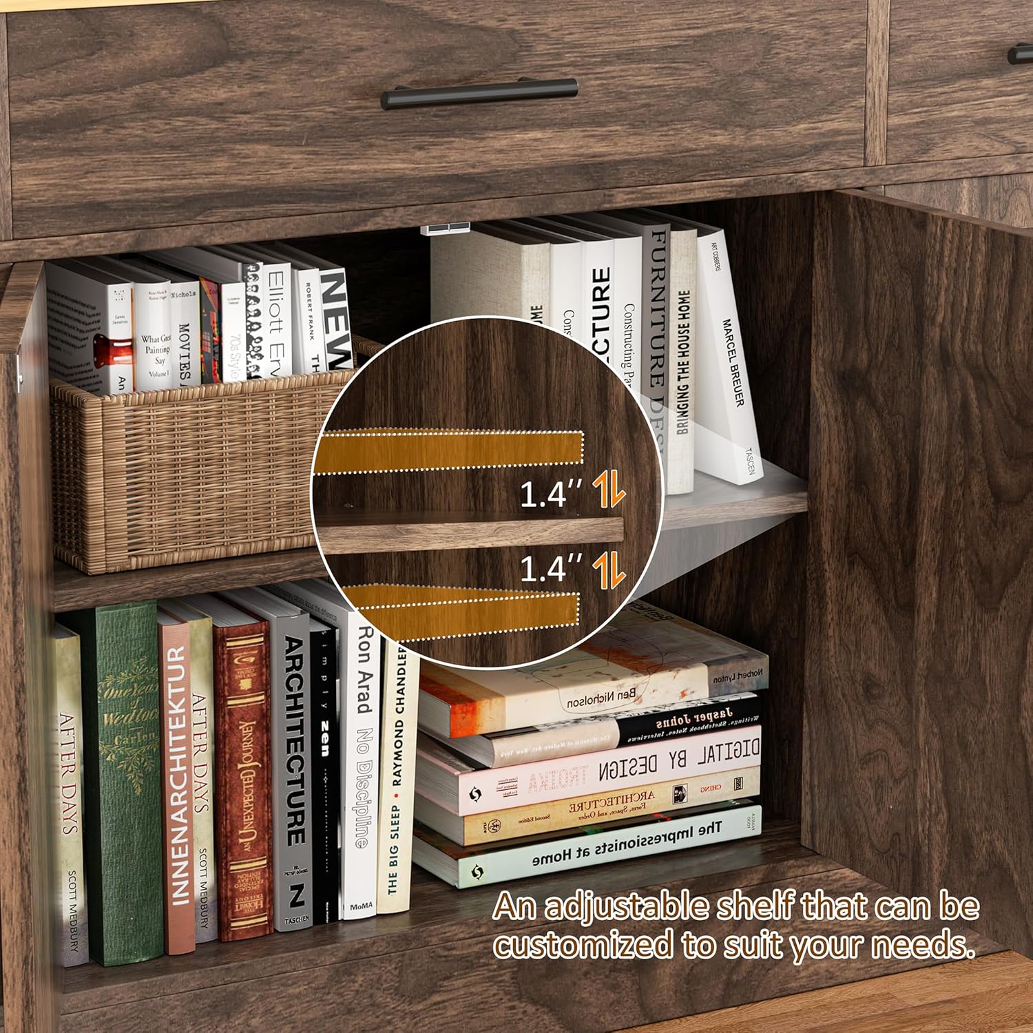 Buffet Cabinet with Ders, 53” Lar Sideboard Buffet Kitchen