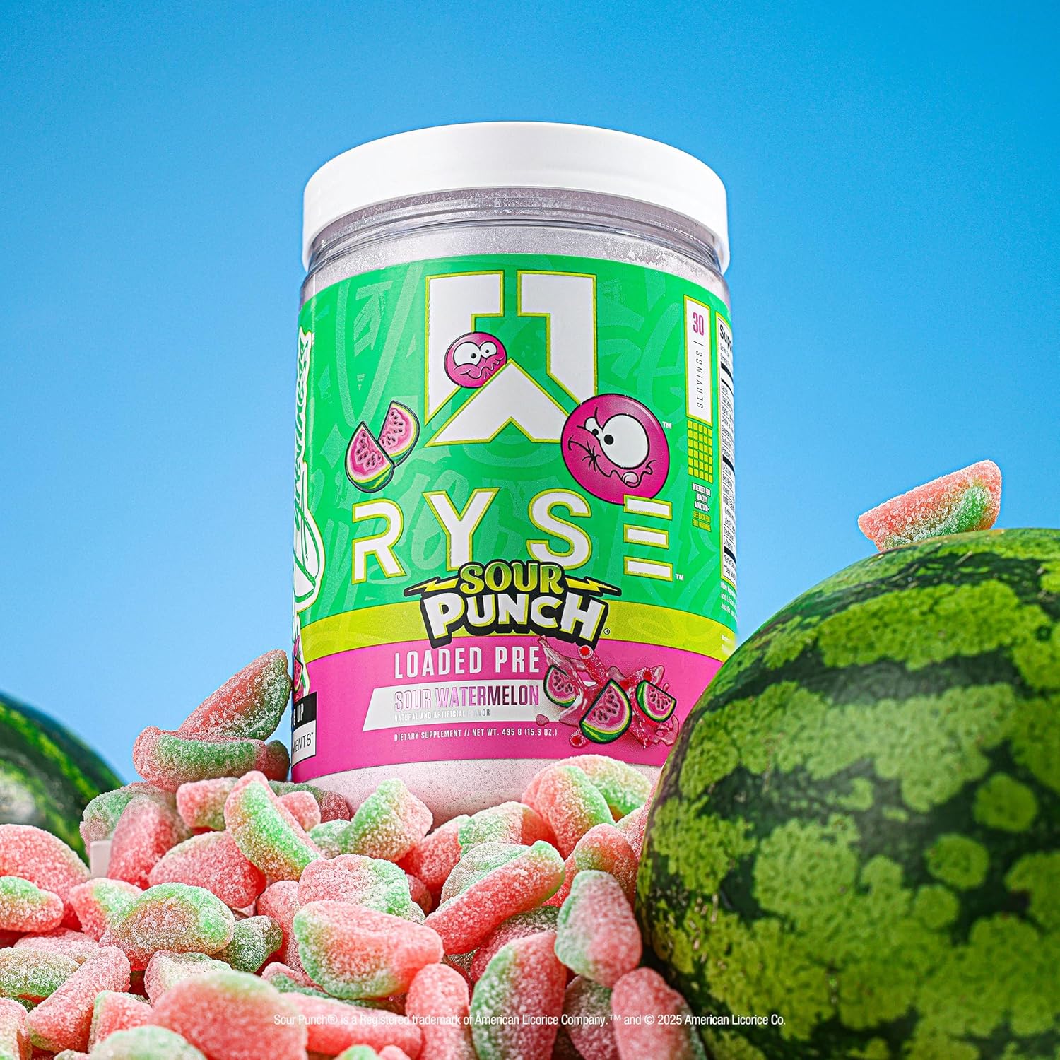 RYSE Loaded Pre Workout Powder - Sour Punch Watermelon - Daily Pre-Workout for Men & Women with 300mg Caffeine, Beta Alanine, and Citrulline for Pump, Focus, and Energy - 30 Servings - Image 5
