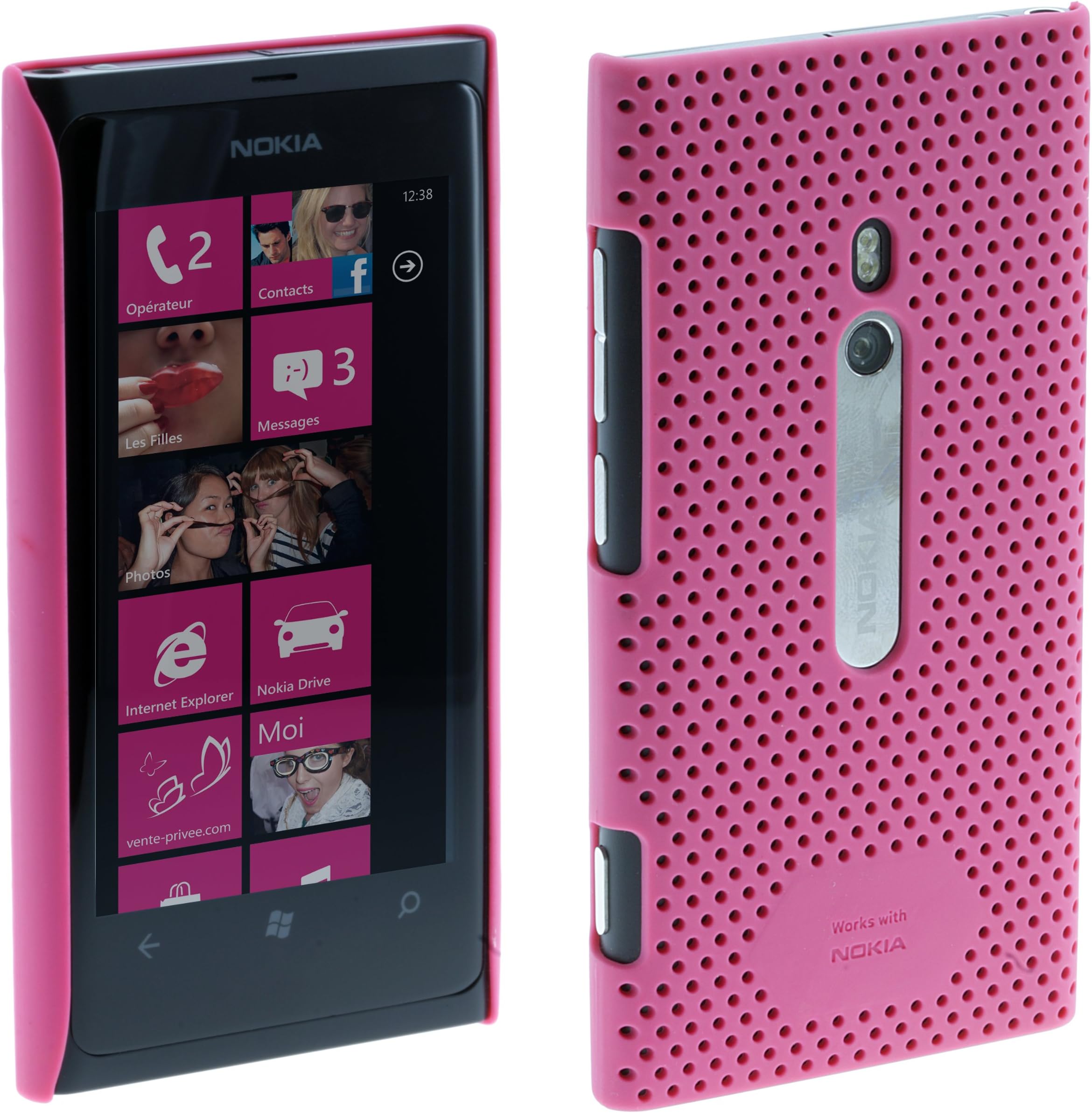 Works with Nokia Licensed Airflow Case Cover for Nokia Lumia 800 - Pink