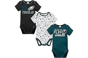 Gerber Unisex Baby NFL Team 3 Pack Short Sleeve Onesie Bodysuit
