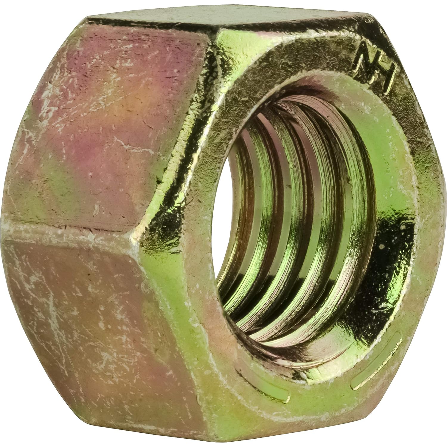 2"-12 Grade 8 Finished Hex Nuts, Electro Zinc Plated Steel, Yellow Chromate Finish, Quantity 1 by Fastenere