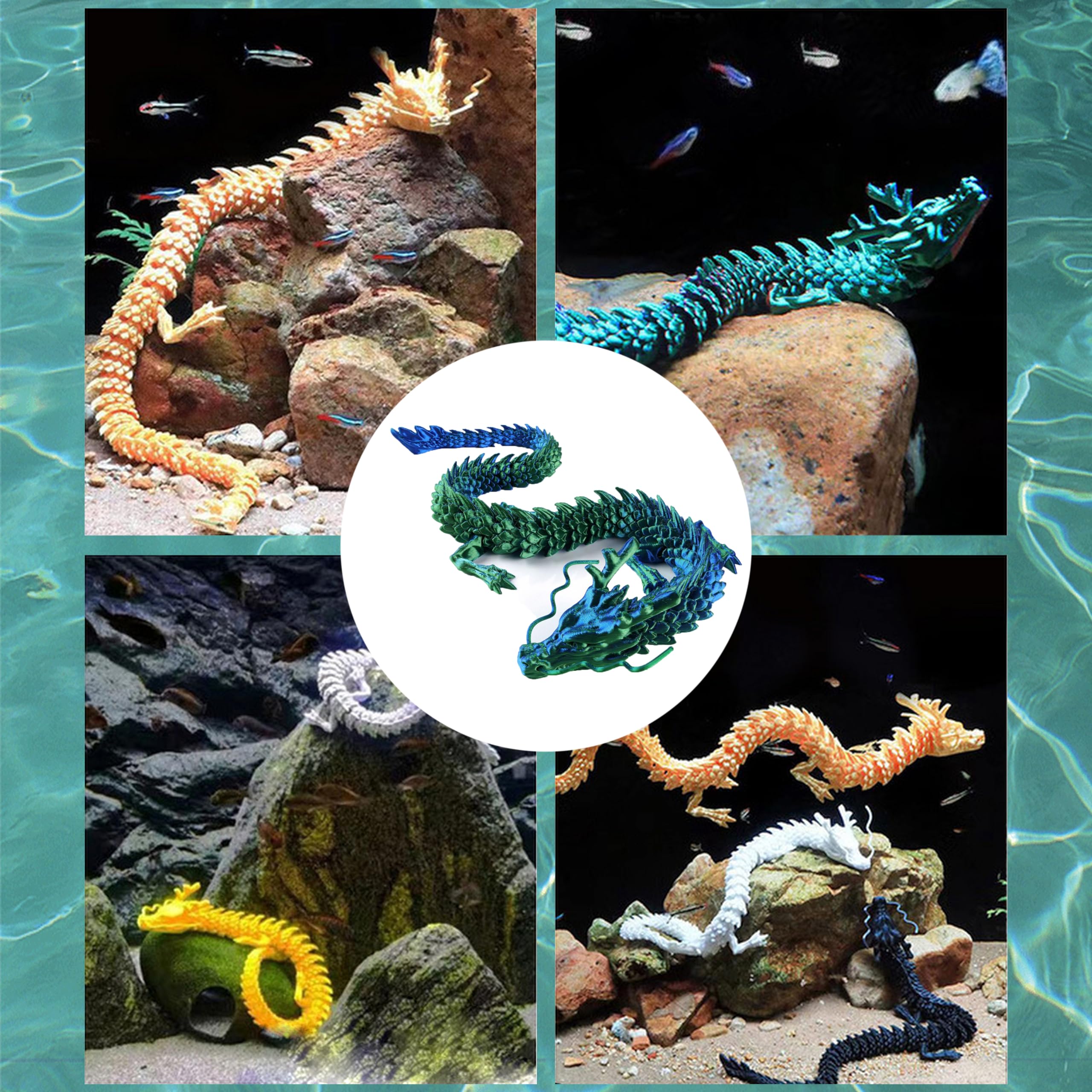 3D Gedruckter Kristall-Drache – Mit Beweglichen Gelenken, Mehrfarbig – Deko-Figur Für Schreibtisch & Sammlung
