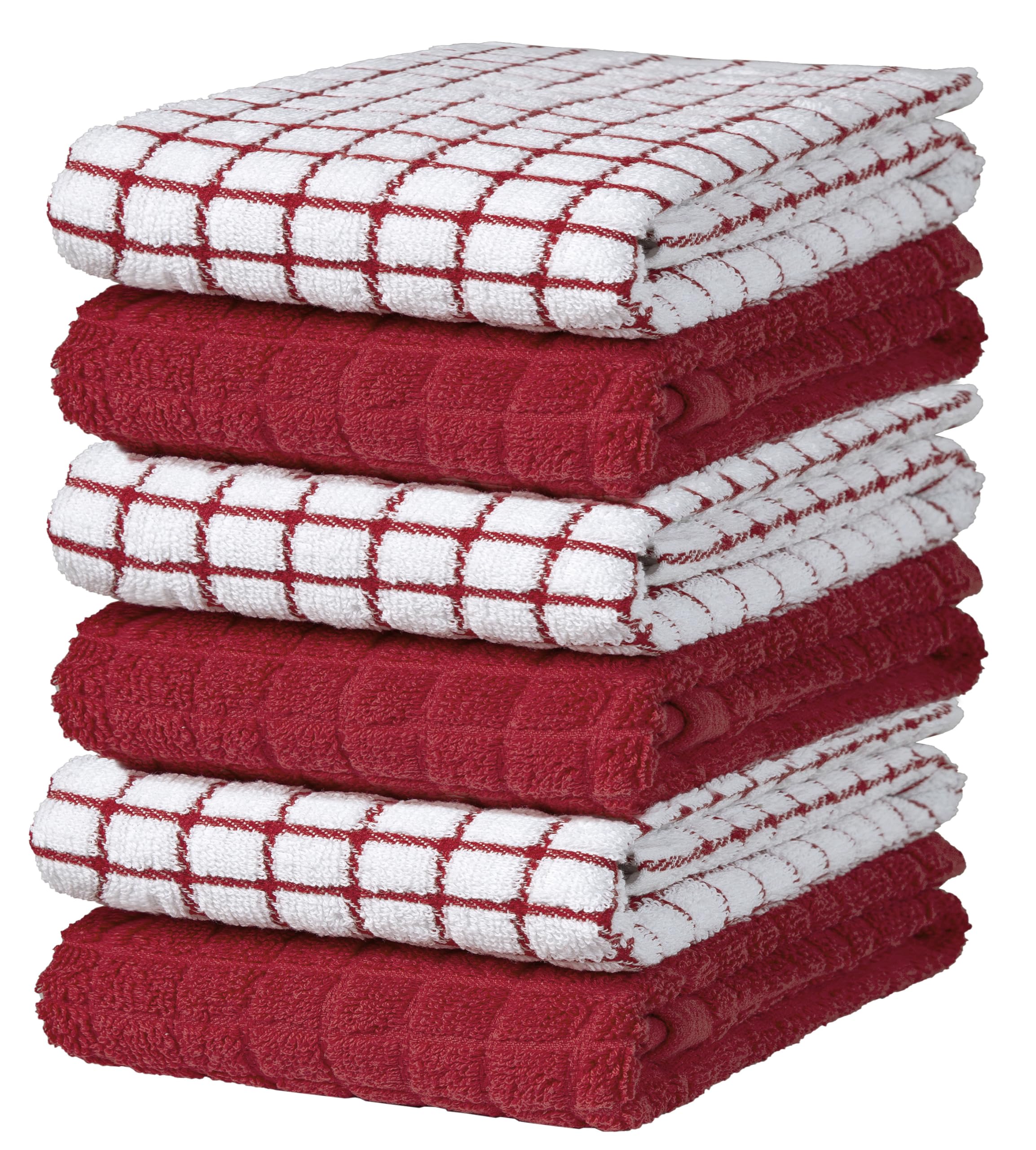 Strofinacci Da Cucina In Cotone 100% – 45,7x71 Cm, Ultra Assorbenti, Morbidi, Con Passante, Rosso