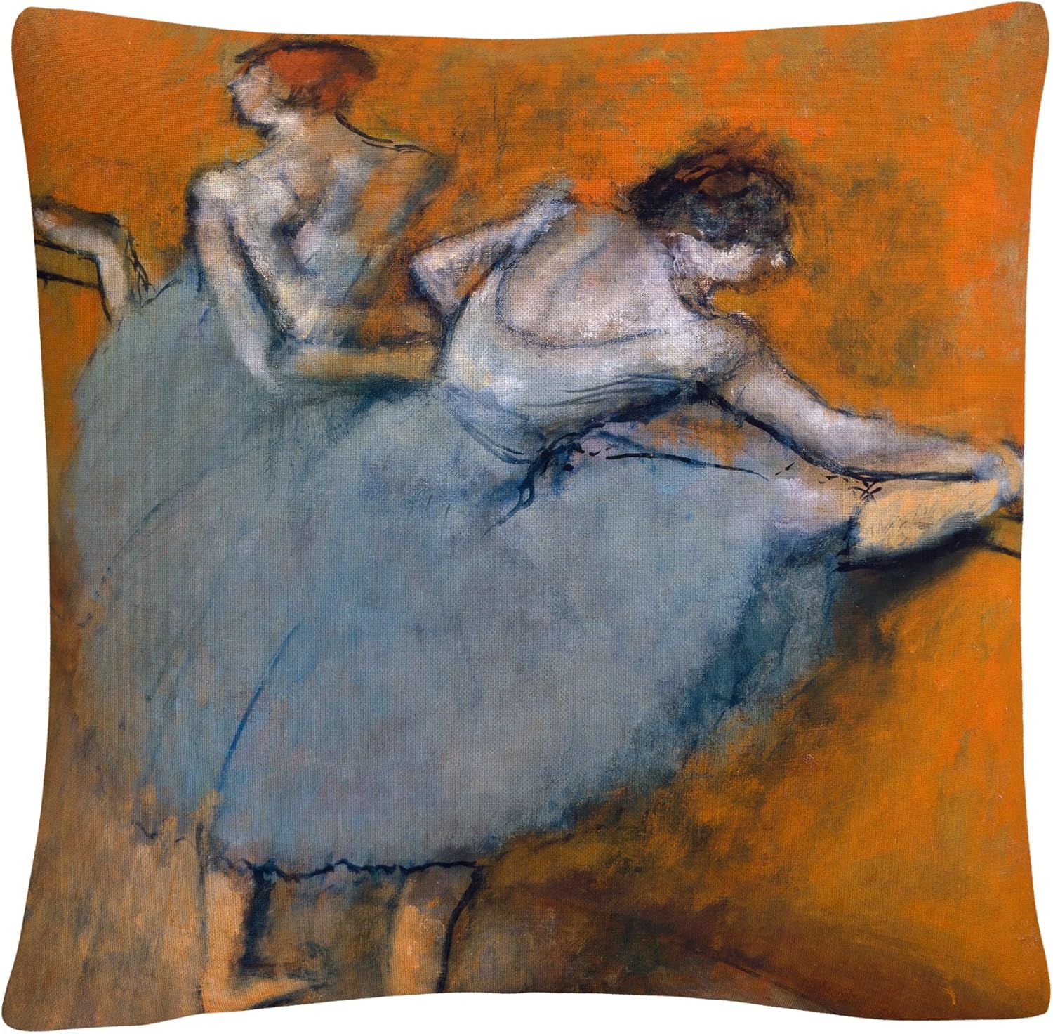 Trademark Fine Art Degas 'Dancers at The Bar' 16" X 16" Decorative Throw Pillow