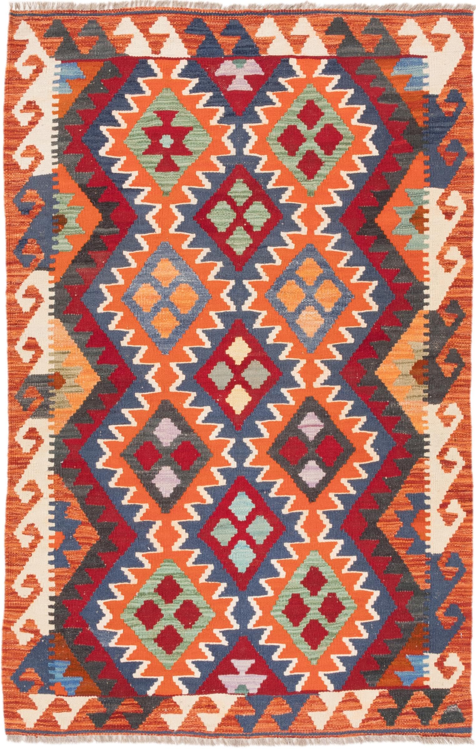 Tapis Kilim Afghan 103x163 tissé à la main en laine véritable pour votre salon