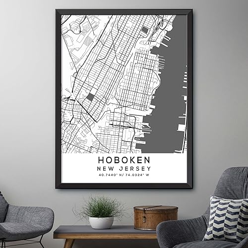 Miniatura 4 de Mapa de Hoboken, Nueva Jersey, Light 2 (36x48)