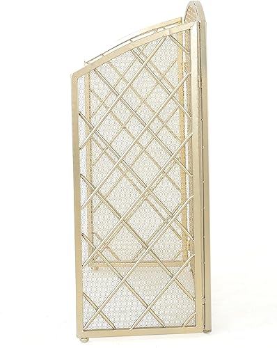 Miniatura 4 de Christopher Knight Home Amiyah - Chimenea de hierro con 3 paneles, color dorado