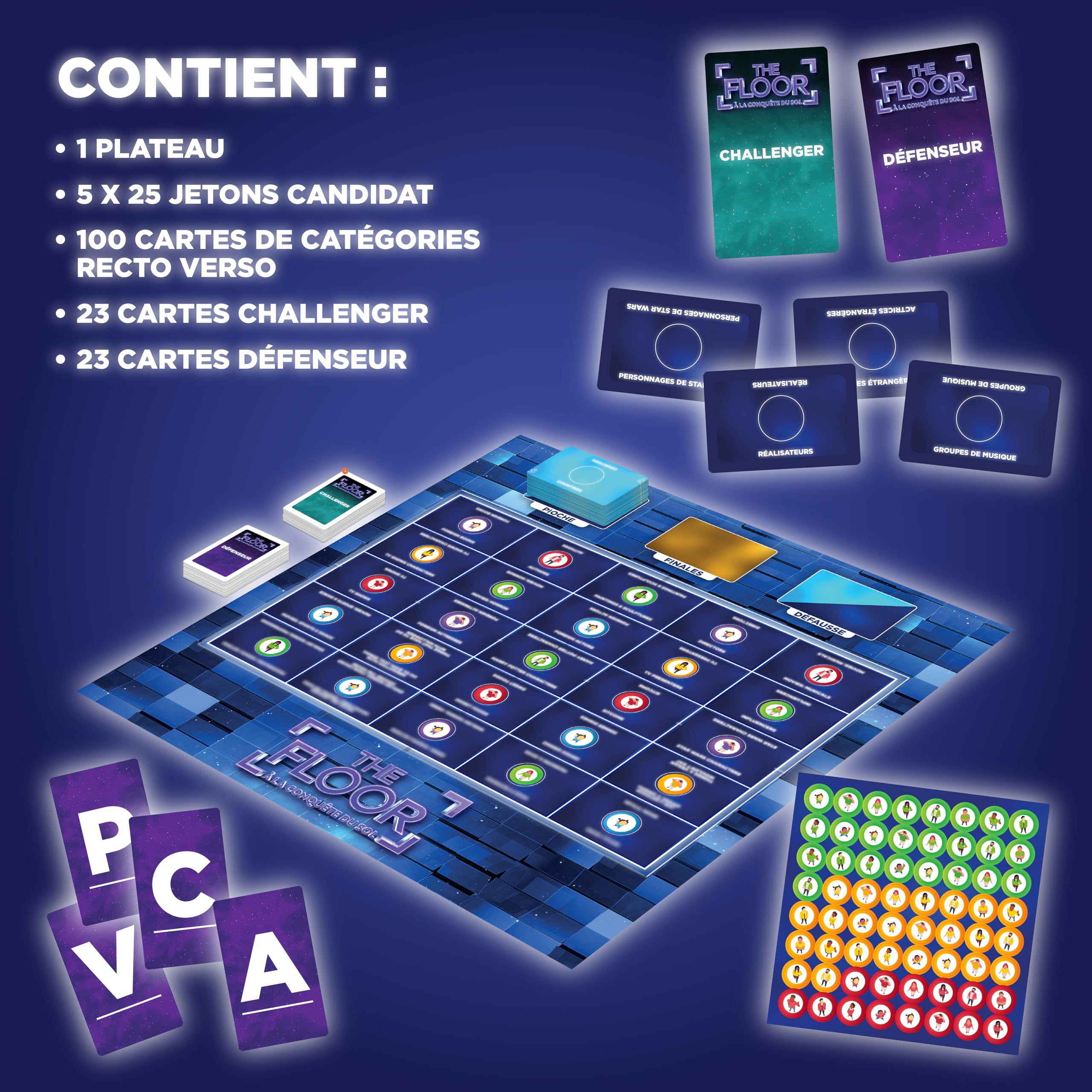 TOMY The Floor Jeu de Société, Jeu de Quiz Inspiré Émission TV, Défis de Connaissances Rapides et Stratégiques, Jeu Familial et Party Game pour Groupes, 2 à 10 Joueurs, Dès 10 Ans