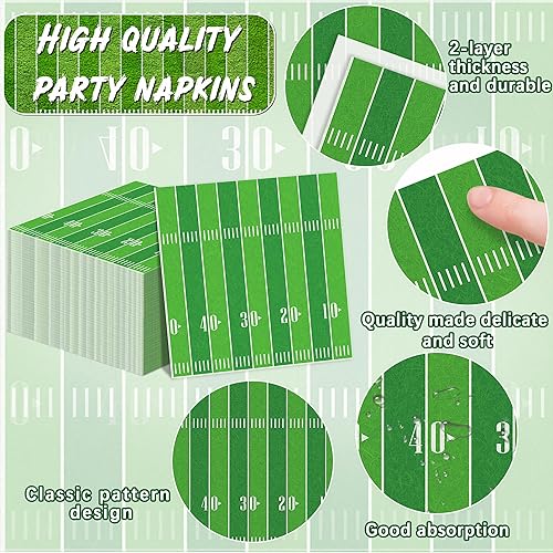 Miniatura 5 de Juego de suministros para fiestas de fútbol para 50 unidades, platos de fútbol para fiestas, regalos de fiesta de cumpleaños, fútbol o partido,