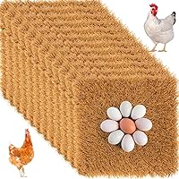 Zhengmy 12-Pack Chicken Nesting Pads 12x12 Inch Washable Synthetic Turf Mats for Coop - Brown, Self-Draining Bedding
