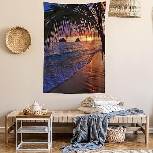 Miniatura 72 de Ambesonne Tapiz gótico, patio con hiedra encantada en la puerta antigua al bosque, colgante de pared ancho para dormitorio, sala de estar, 2-Verde