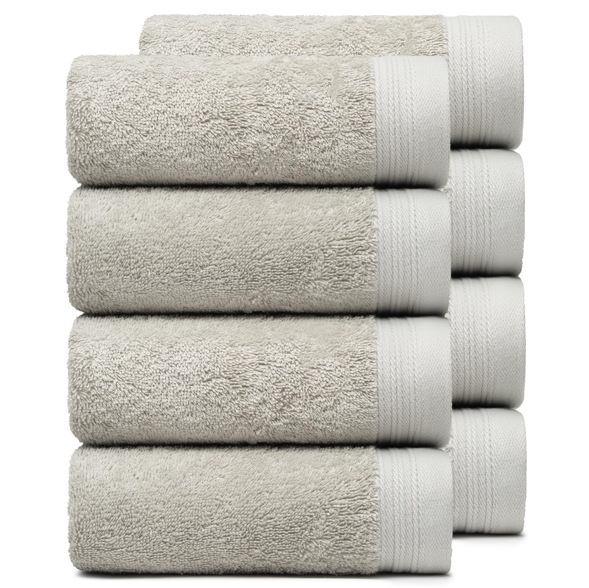 Weidemans Premium Towel Set of 8 Hand Towels 18" x 30" Color: Silver |100% Cotton|8 Ultra Soft and Highly Absorbent Hand Towels for Bathroom, Gym, Hotel, Spa, Machine Washable