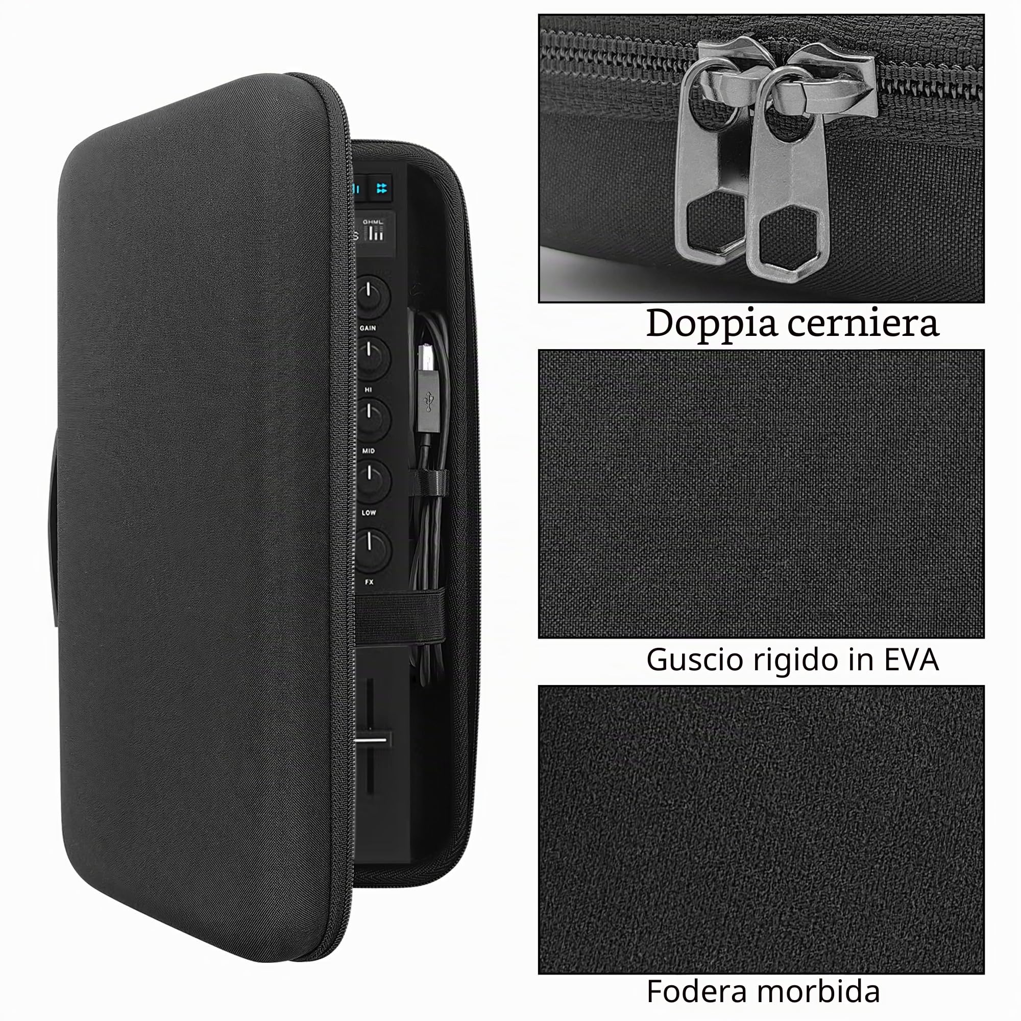 Musiin Custodia per controller DJ personalizzata compatibile con NI Traktor X1 MK3, F1, Z1 | Fornisce protezione del dispositivo controller e comodo trasporto per viaggi sicuri e dal vivo