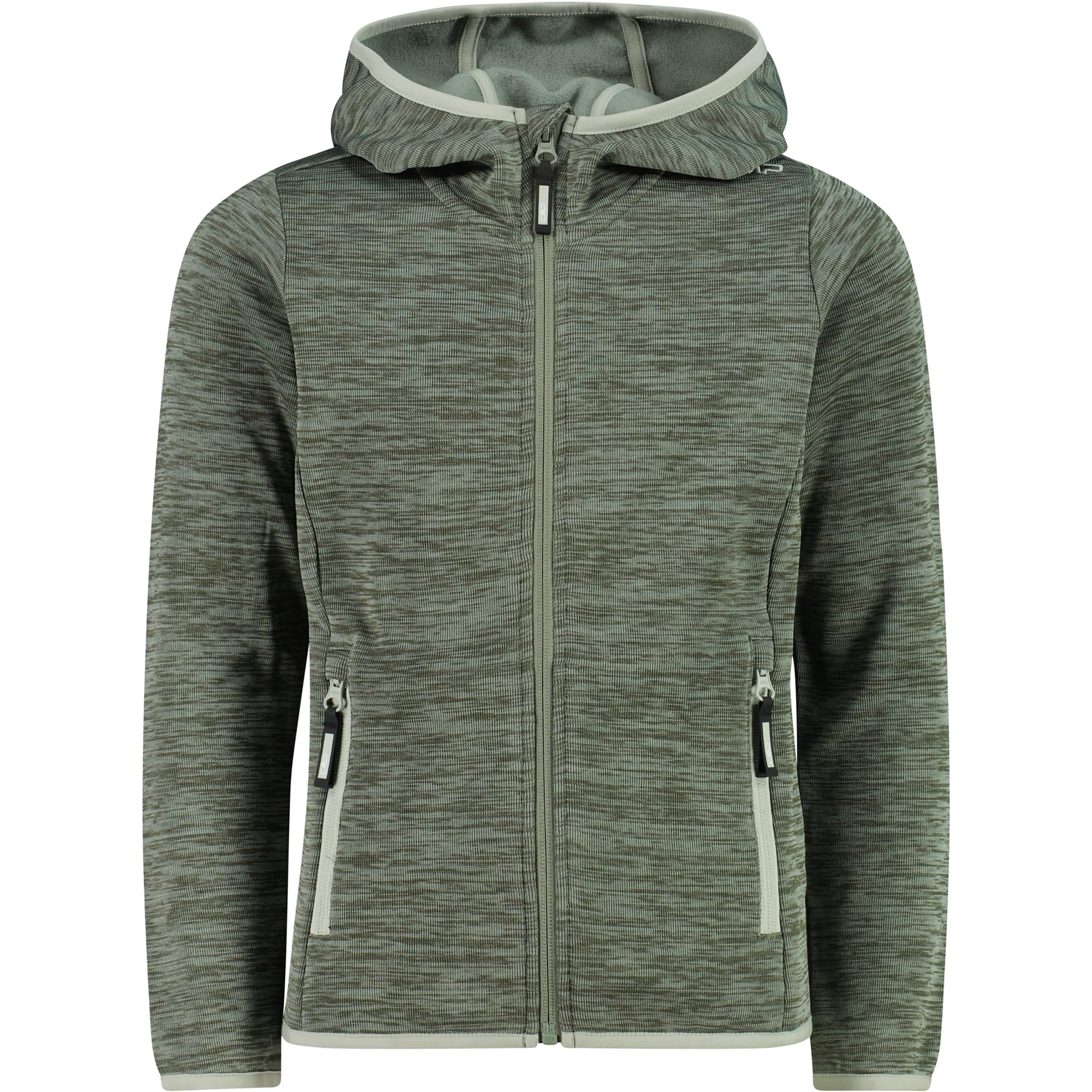 CMP Kinder Outdoor Jacke aus Knit Tech mit Kapuze Gr. 164 | Vielseitig als Außenschicht oder Midlayer tragbar, Frontreißverschluss mit Kinnschutz gegen Scheuern