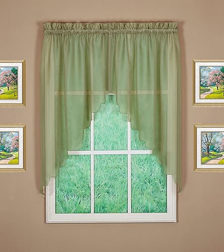 Vista 790 de Today's Curtain - Cortina Emelia de gasa original, panel de 84 pulgadas, negro, 60 pulgadas de ancho x 84 pulgadas de largo