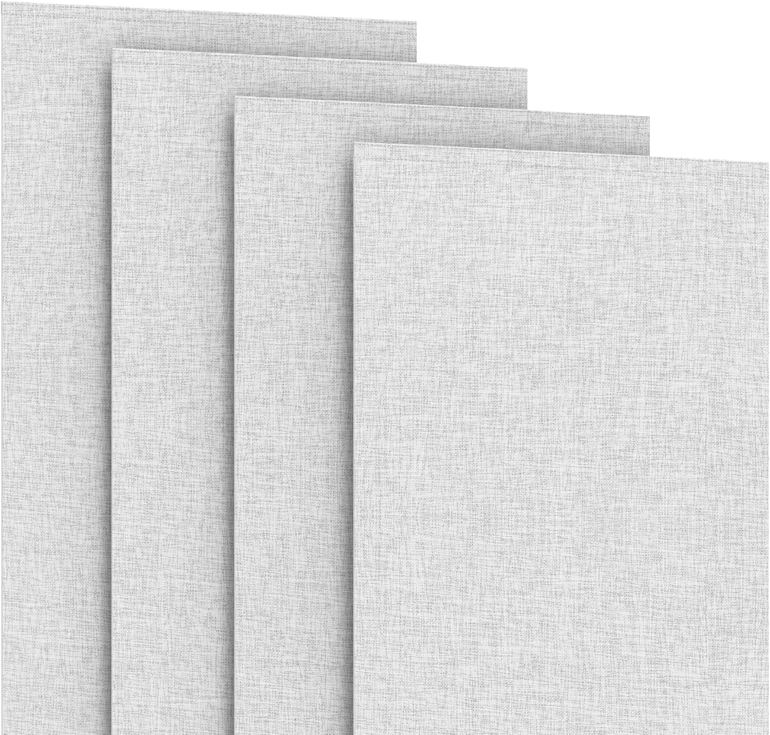 4-Panel Replacement Fabric for Sliding Panel Track Blinds – 23" W x 96" L – Fabric Only – Pre-Attached Hook & Loop Fasteners – Trimmable, No Bottom Rail Included, Room Darkening - Grey