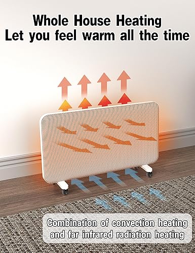 Miniatura 9 de Panel de convección de grafeno calentador de espacio infrarrojo para uso en interiores Habitación grande, calentador de 1500 W con termostato,