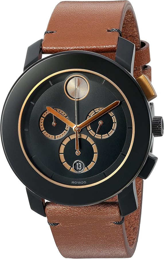Amazon | Movado メンズ スイスクォーツステンレススチールとレザー