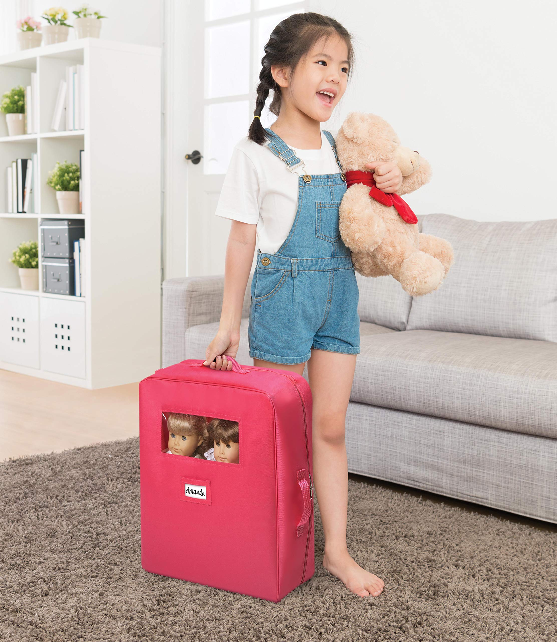 Badger Basket Double Doll Travel Case with Beds, Fits 18