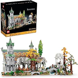 LEGO Icons YÜZÜKLERİN EFENDİSİ: RIVENDELL 10316 - Yetişkinler için Hediye Fikri, Frodo, Sam, Bilbo Baggins, Boromir, Legol...