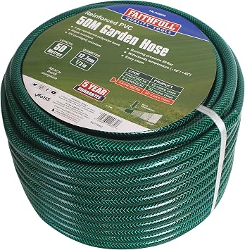 Faithfull 50M 164ft Reinforced Hose 12.7 mm 1/2 Inch Diameter   PVC Garden Hose Pipe