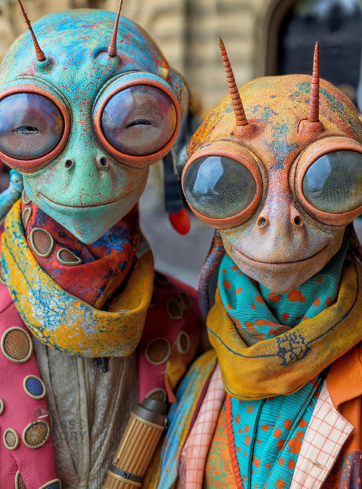 Cross & Glory - Meet The Aliens: Elara and Nox - 1000 Piece Jigsaw Puzzle for Adults | Cosmic Love Story Puzzle | Unique Alien Artwork Puzzle