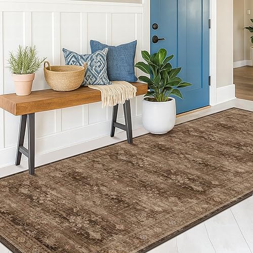 Miniatura 379 de Alfombra Boho Negra para Sala de Estar - Alfombra de Área Lavable de 10x14 Pies, Alfombras de Comedor para Debajo de la Mesa, Alfombra Suave de Pelo