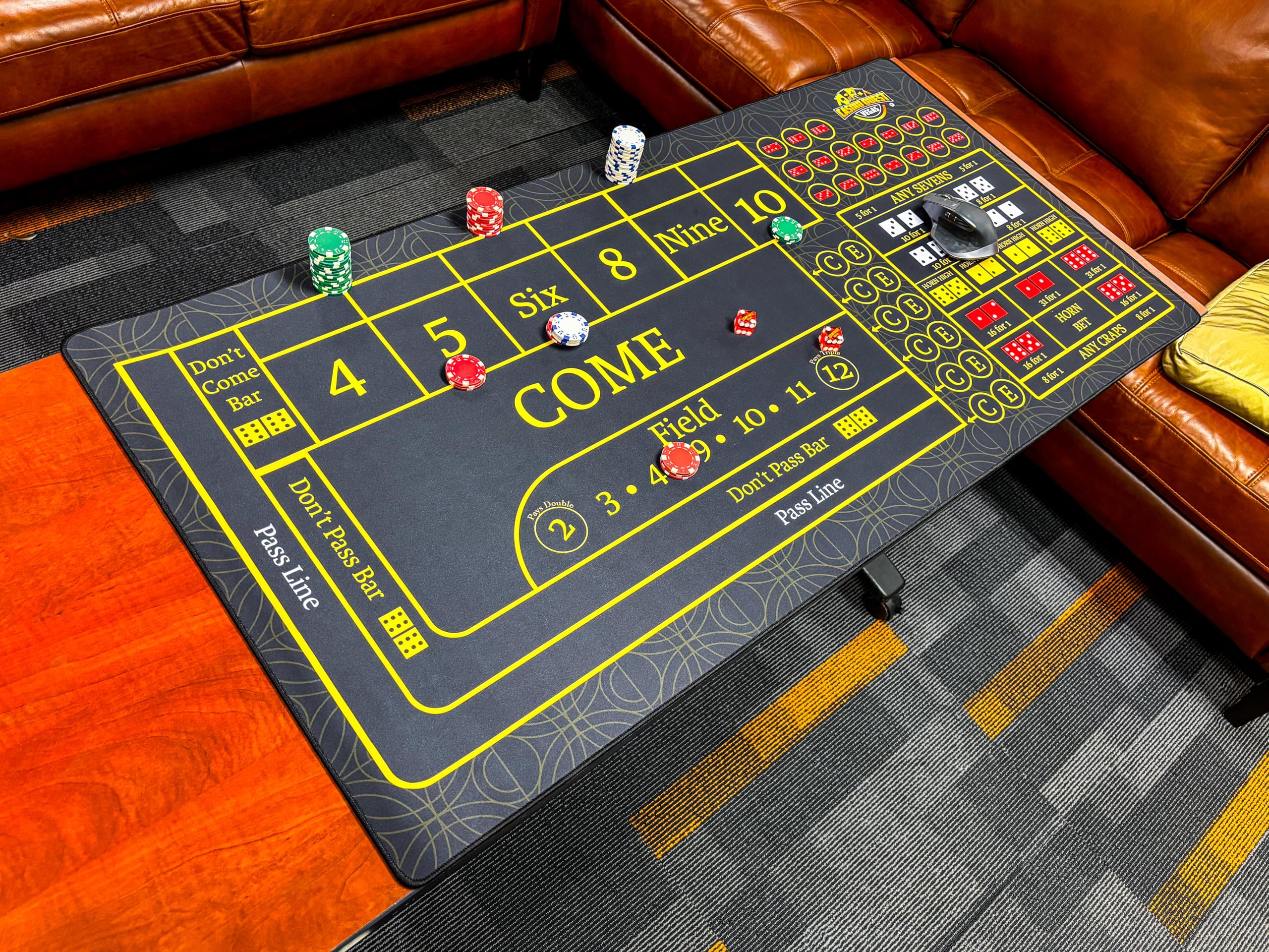 Craps Desk Pad 48" X 24" Player Left Side