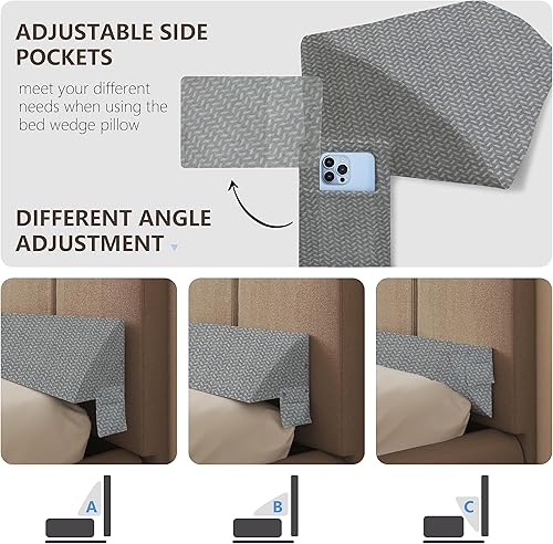 Miniatura 3 de Tapón de almohada de cuña para cama individual, relleno de espacio para colchón con cuña triangular para espacio de cabecera, posición de bolsillo